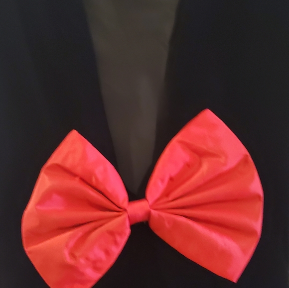 🔥SALE🔥Ann Taylor Vintage Black Velvet Red Bow Dress 6 - Picture 6 of 12